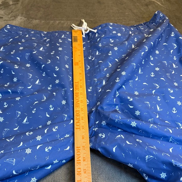 St Johns Bay Swim Trunks Mens 4XLT Blue Nautical Sailboat Anchor Elastic Waist - Picture 12 of 13